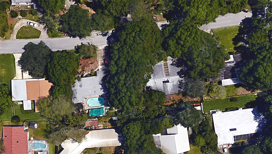 Google Earth View of Backyard